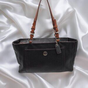Coach Black Pebble Leather chelsea Shoulder Bag Purse